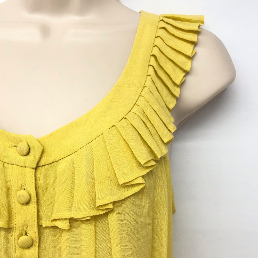 Sine Yellow Ruffle Racerback Top - Picture 4 of 16